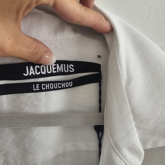 Jacquemus Bahia twist front polka dot embellished twill mini dress new - Picture 11 of 13